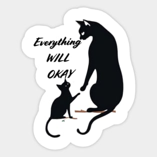 Comforting Paws: Everything Will Be Okay Sticker